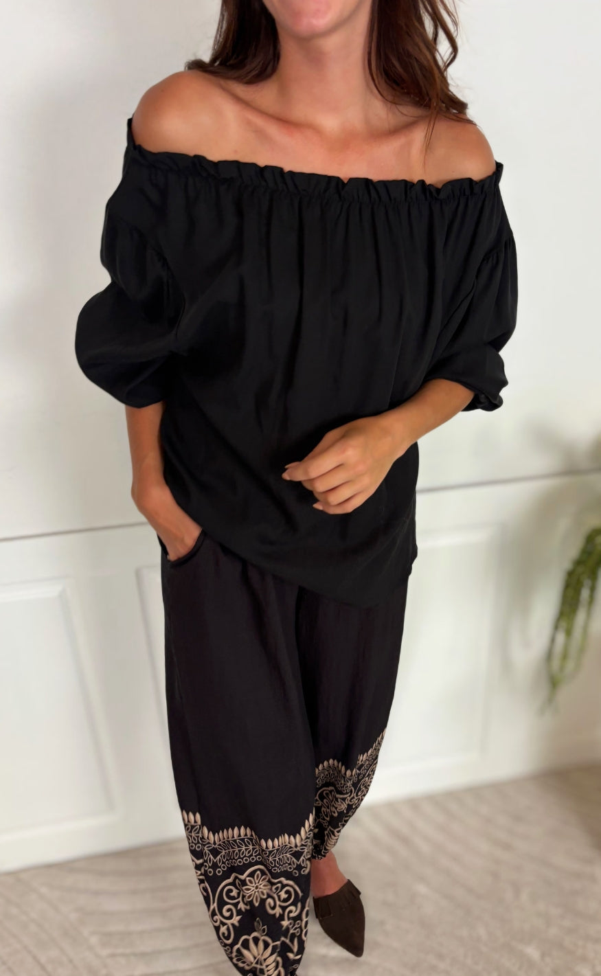 Marta Du Chateau Bluse - Juniper - Black