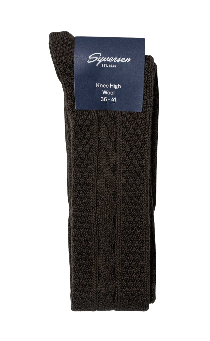 Oroblu Knæstrømper - Wool Cable W - Dark Brown