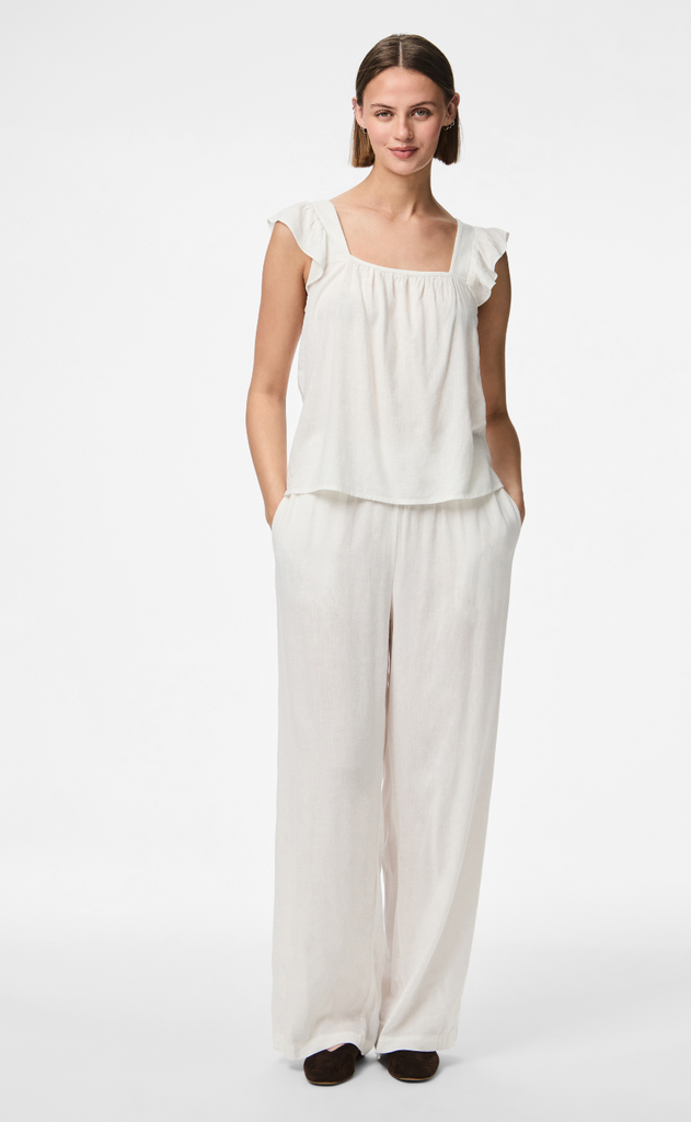 Pieces Topp - Pia - Bright White