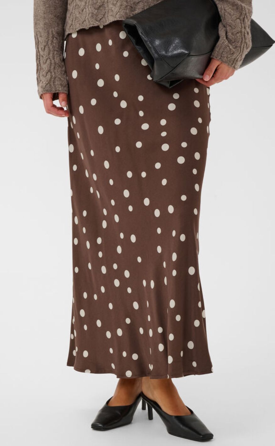 Culture Skjørt - Dotty Berna - Brown/Whitecap Dot