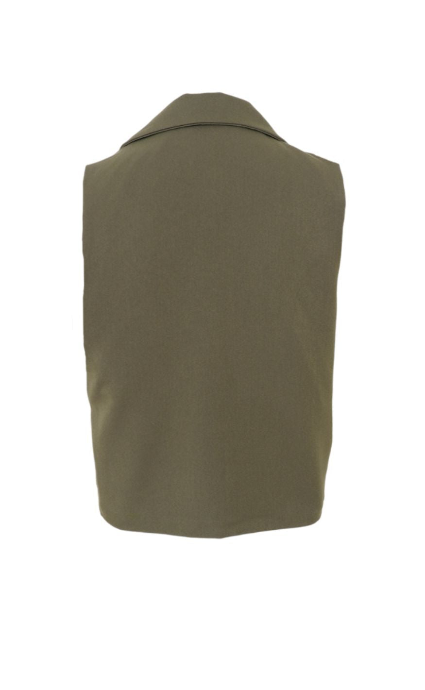 Black Colour Vest - Rena Wrap - Army