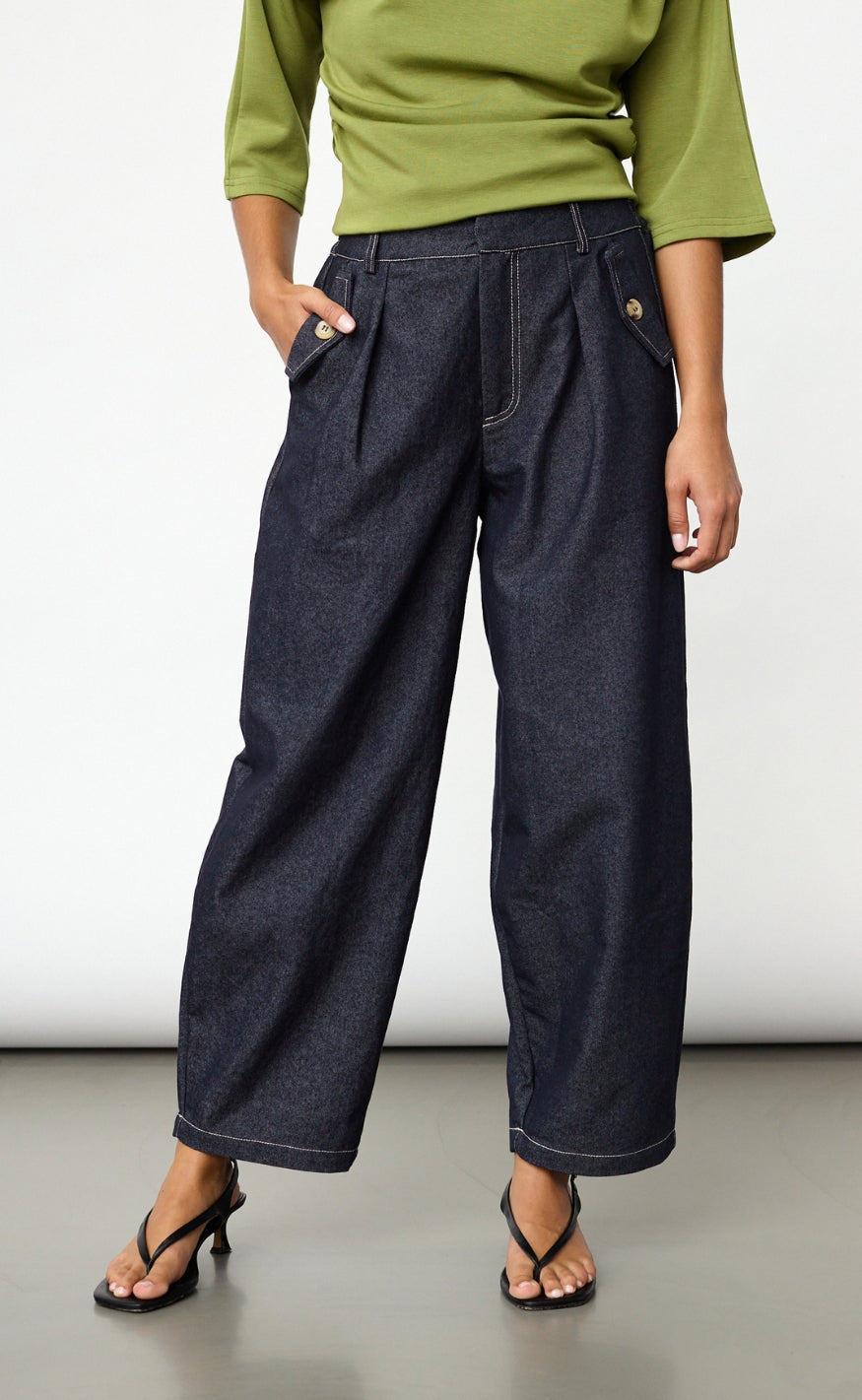 Sisters Point Bukser - EDITH-PA1 - Unwashed Denim
