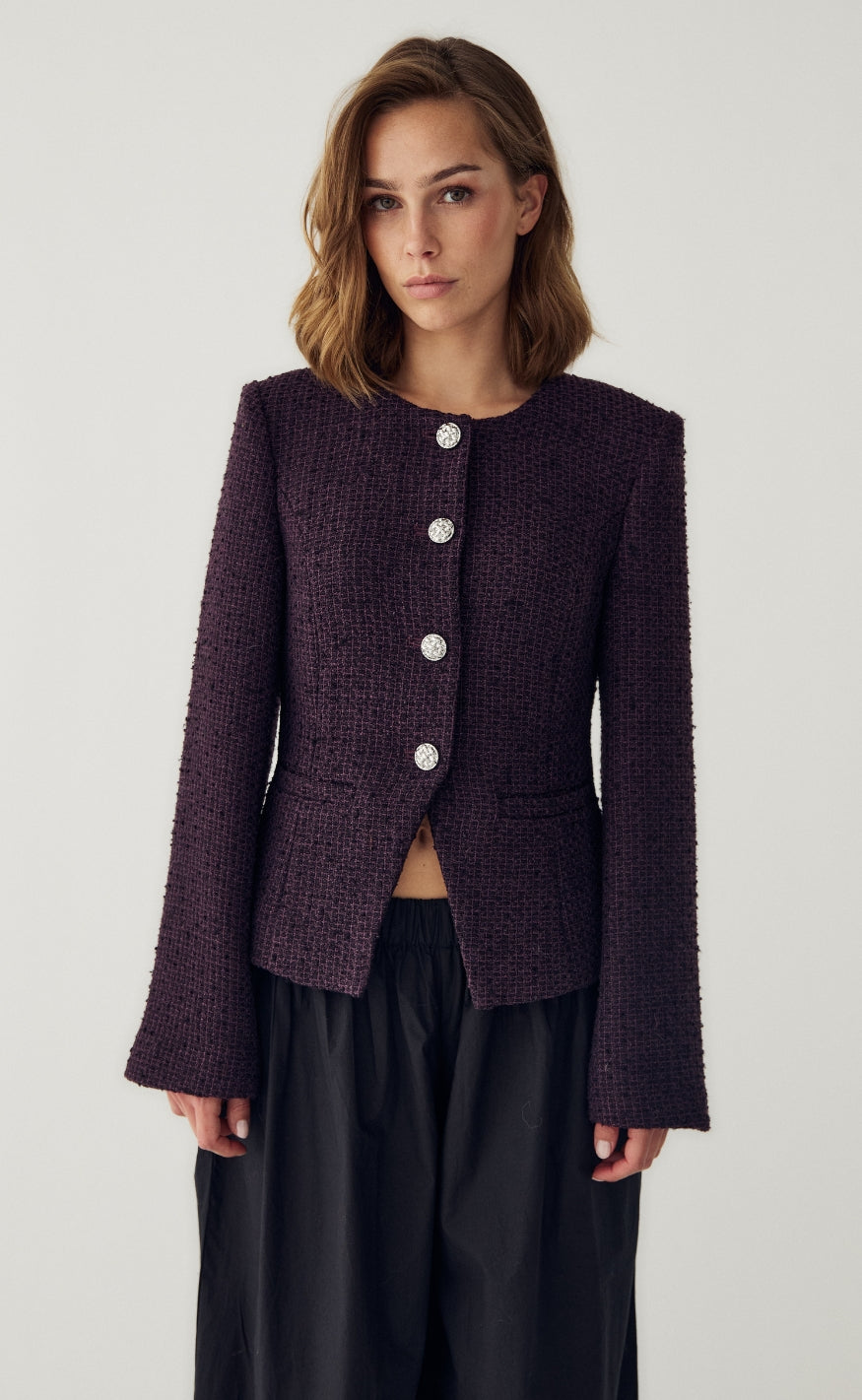 Noella Blazer - Kasaundra LS - Dark Plum