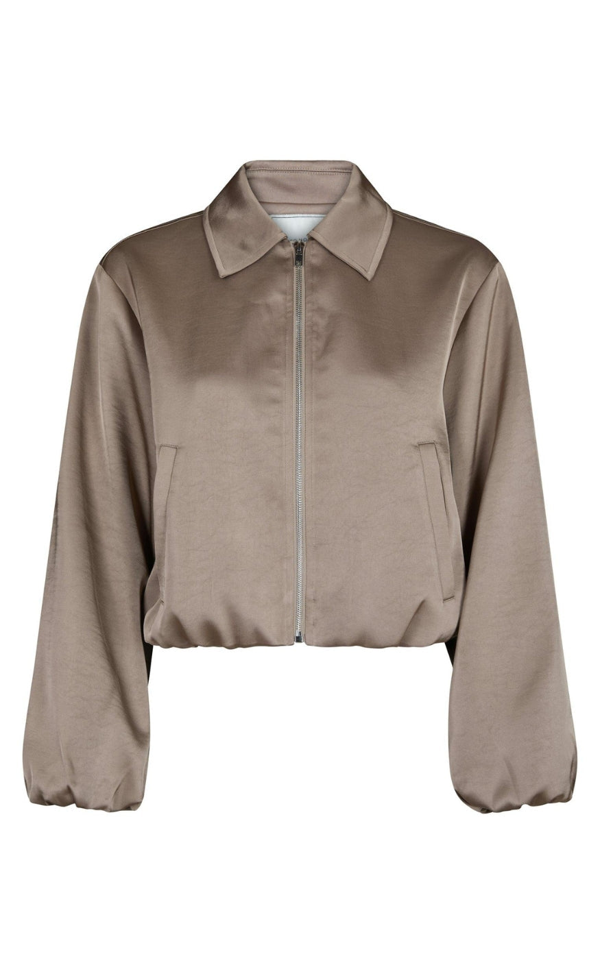 Neo Noir Jakke - Denielle Heavy Sateen - Dark Taupe