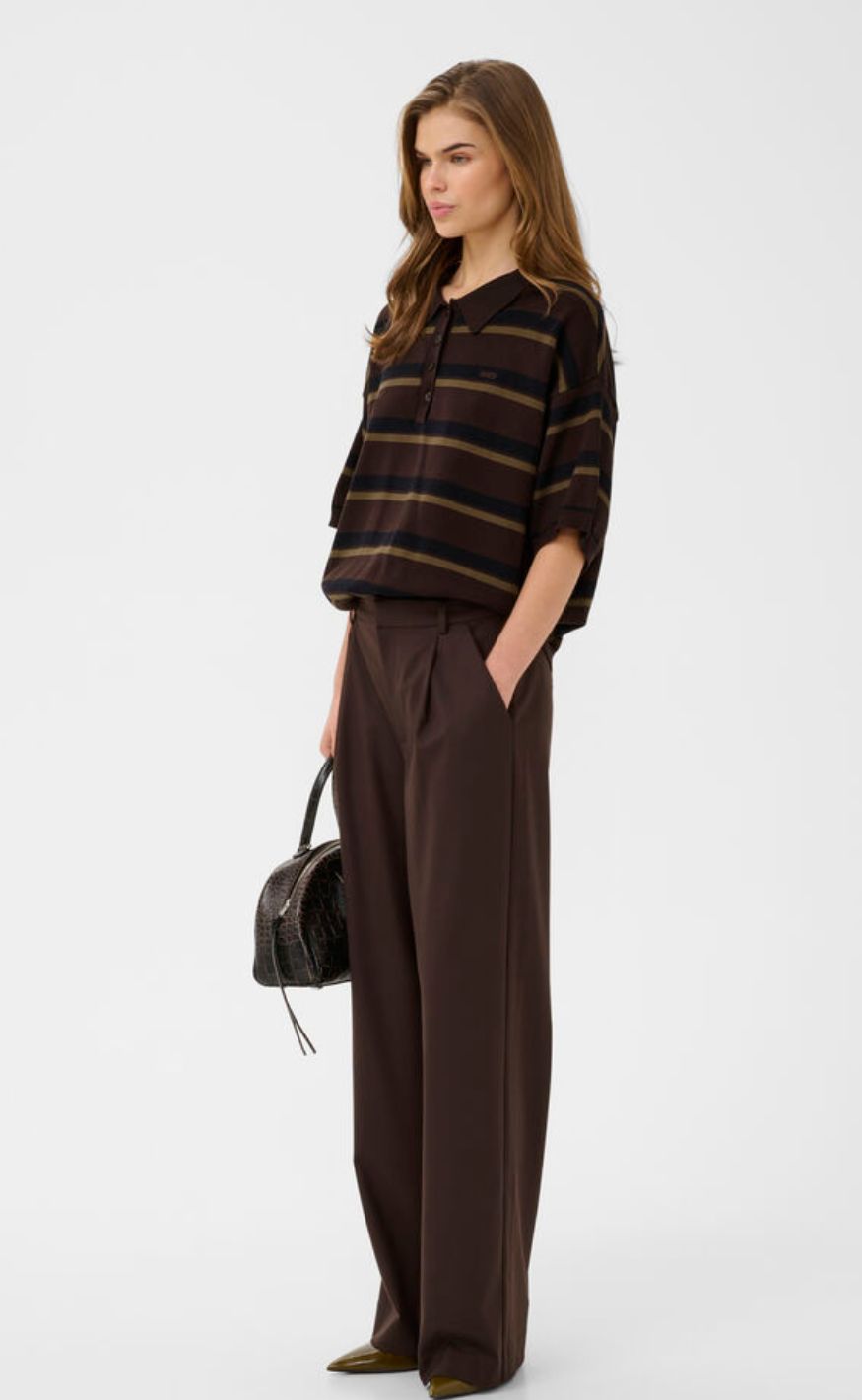 Gestuz Pullover - Taia SS - Mole/Black/Military Olive