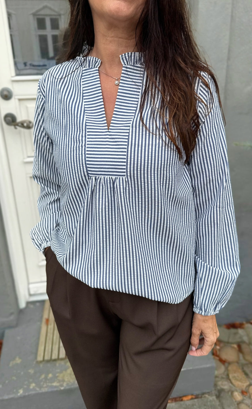 Say INA Copenhagen Bluse - Winnie New - Navy Blue Striped