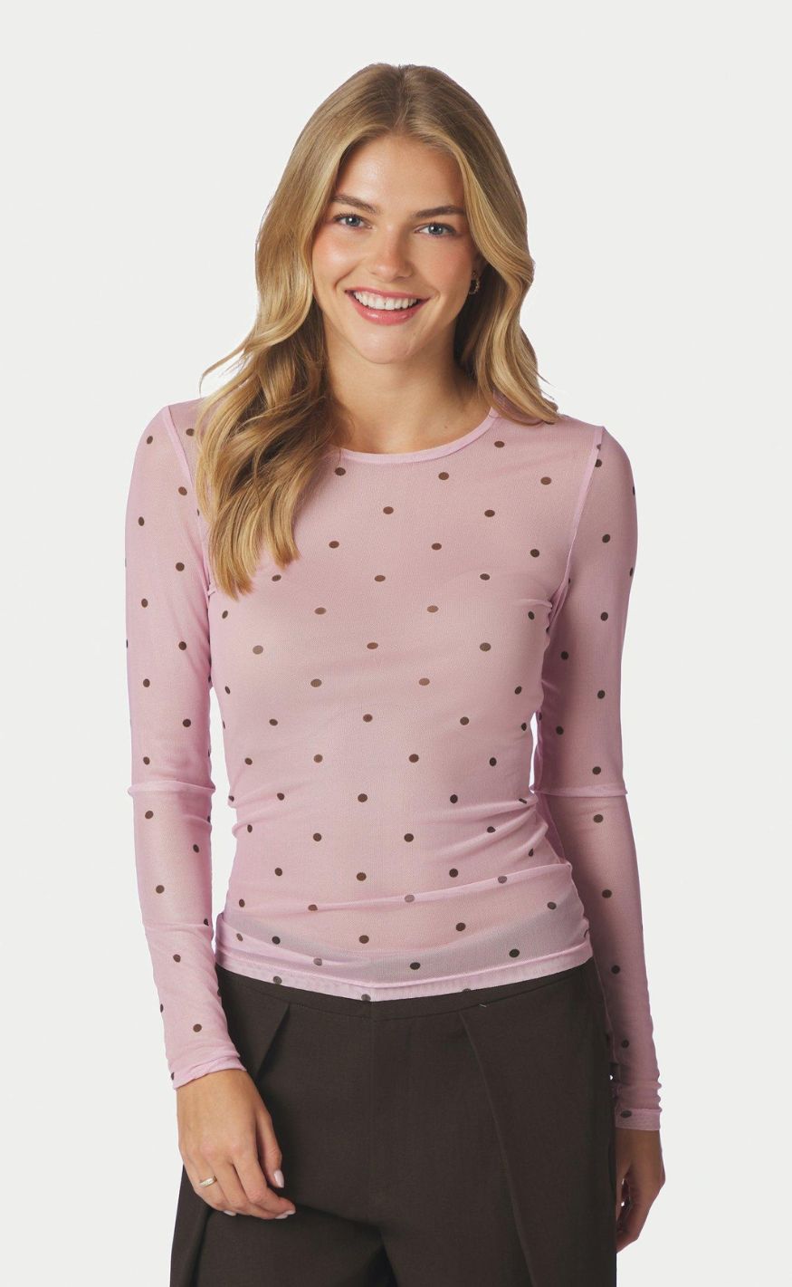 Neo Noir Bluse - Ella Space Dot - Light Pink