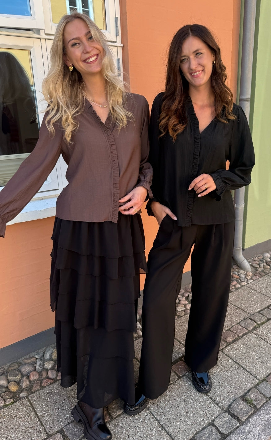 Say INA Copenhagen Bluse - Catja Button - Black Viscose