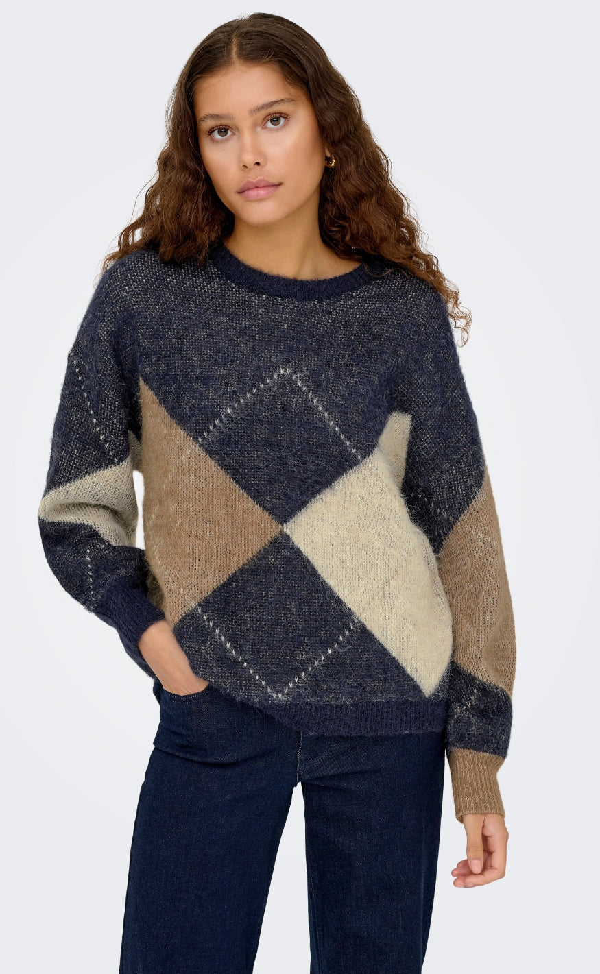 ONLY Genser - Noeme - Night Sky Cocoa Creme/Biscotti/Melange/Argyle