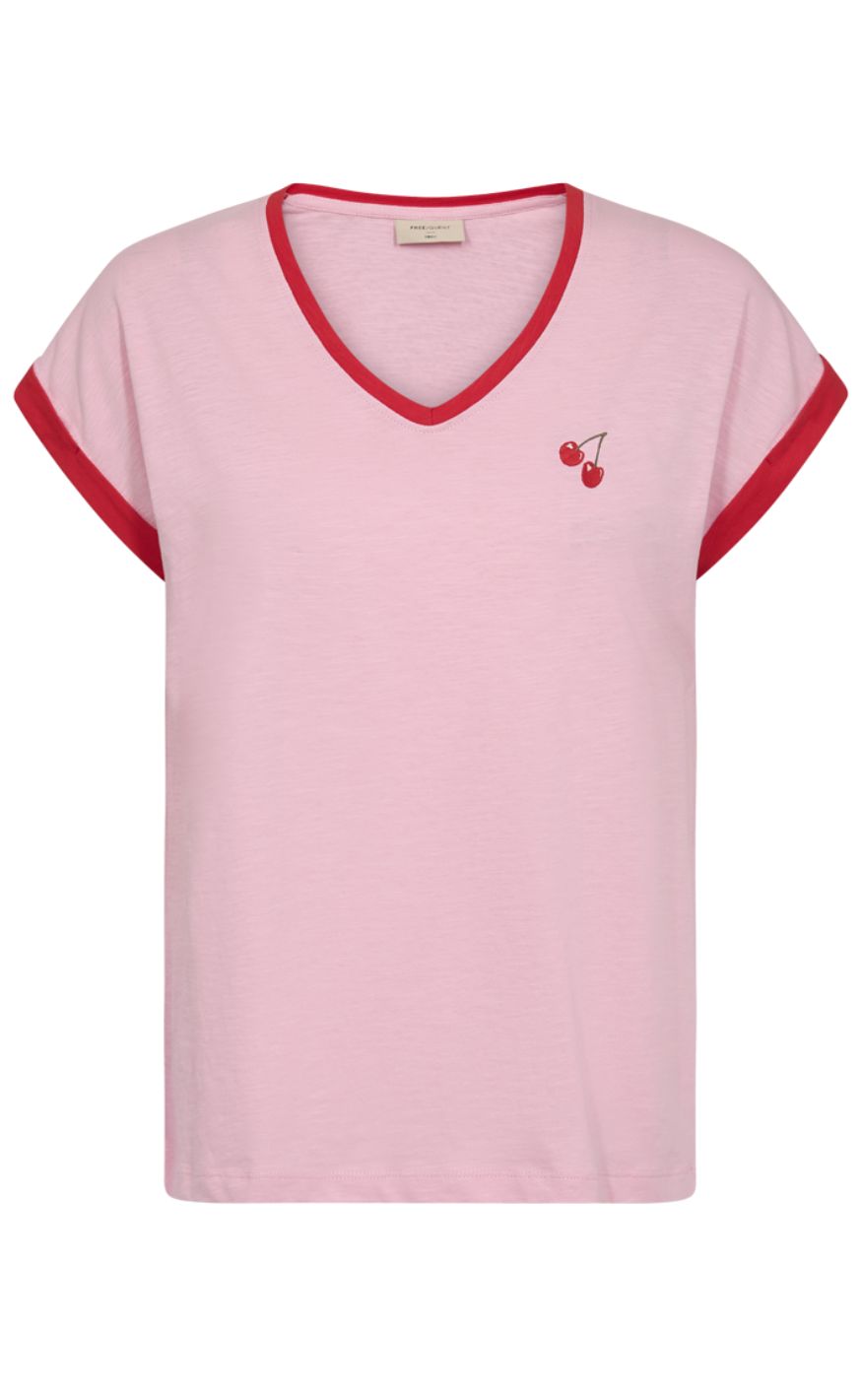 Freequent T-shirt - Viva - Sweet Lilac w. True Red