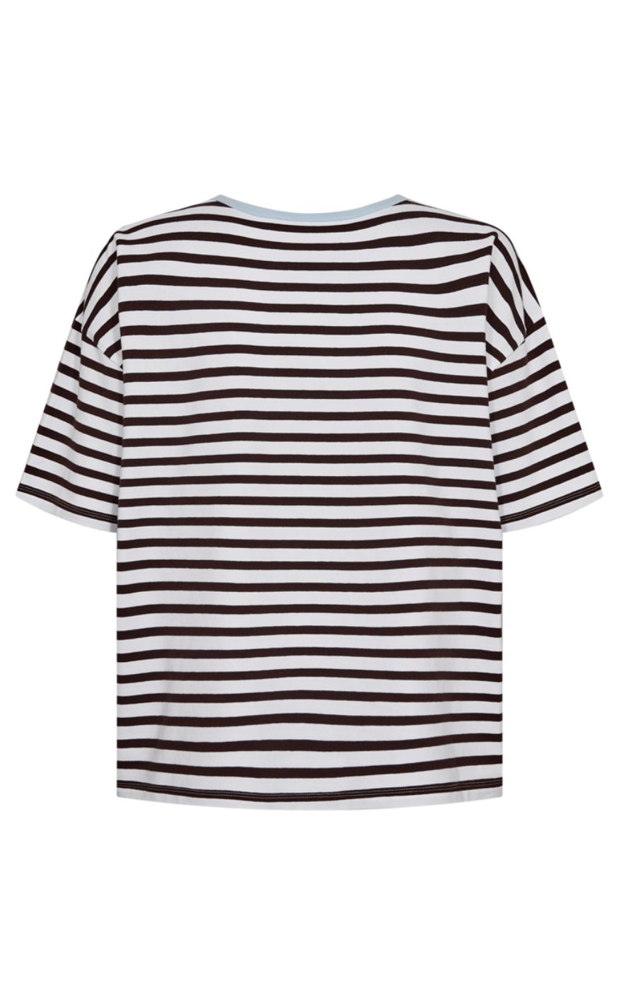 Freequent T-Shirt - Fenjal - Brilliant White w. Coffee Bean