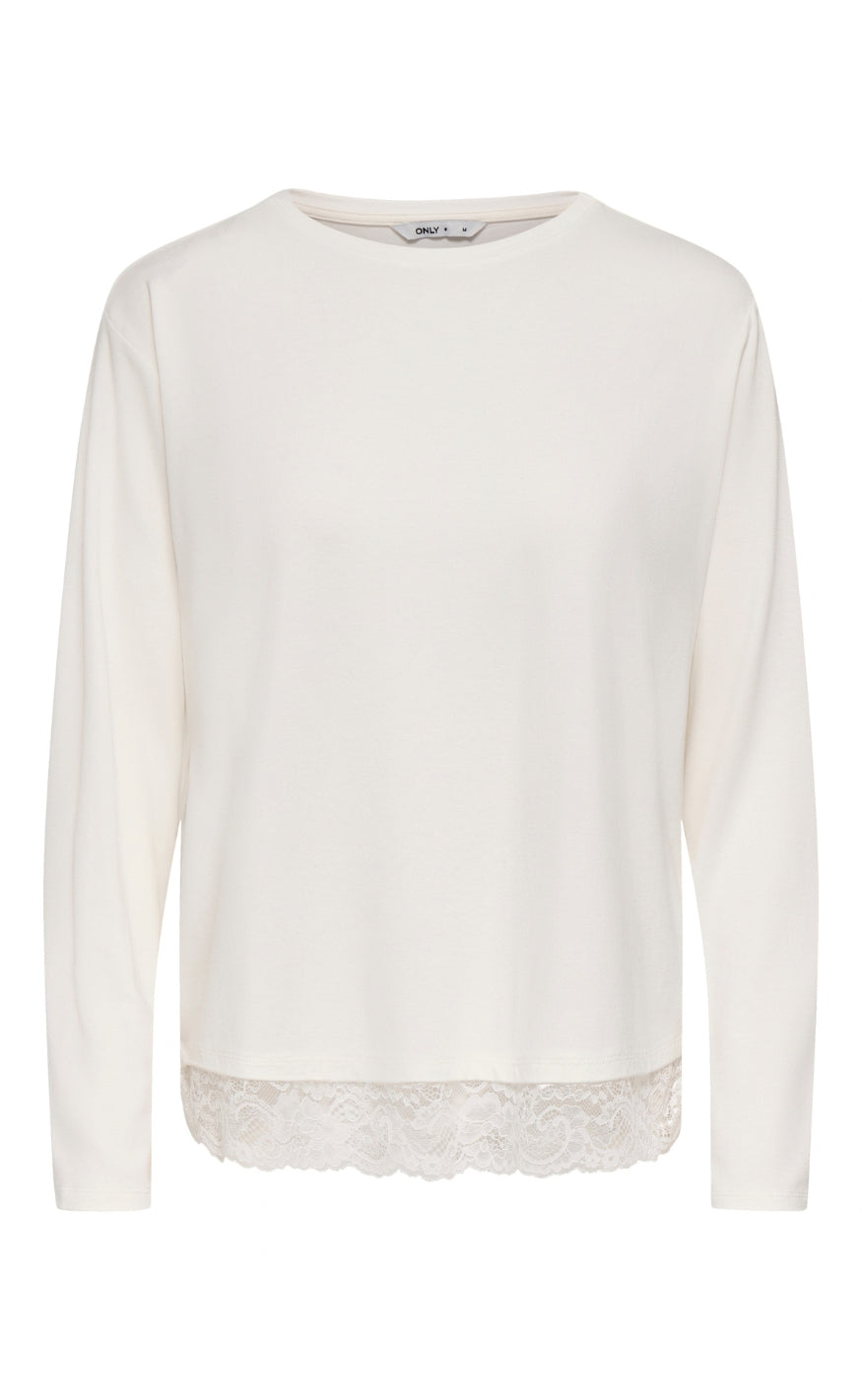ONLY Bluse - Moster Lace - Cloud Dancer Tone