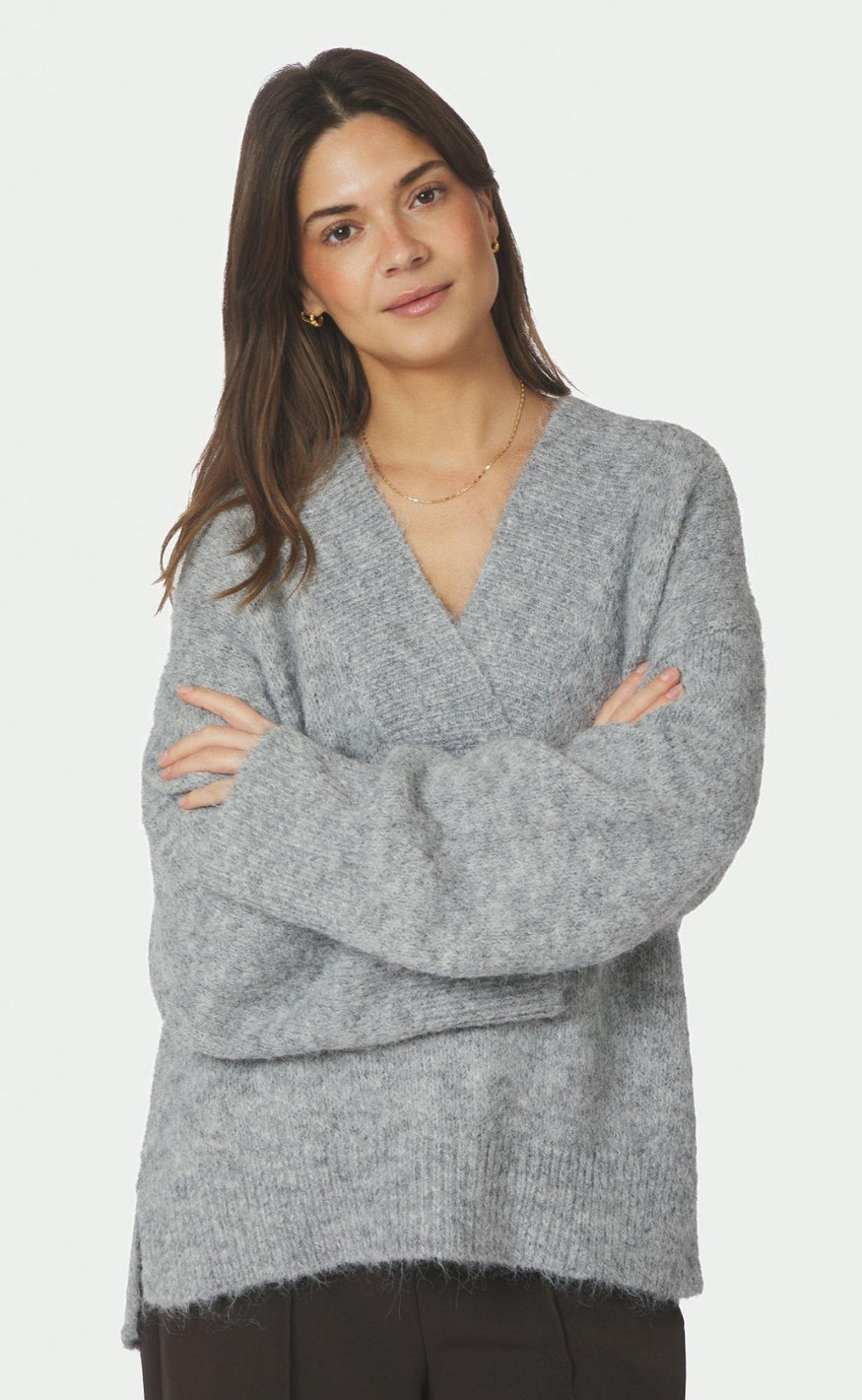 Neo Noir Genser - Melli Fluffy - Grey melange