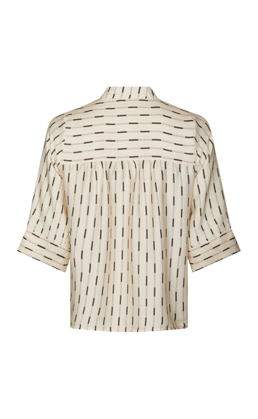 Neo Noir Bluse - Camile Print - Creme