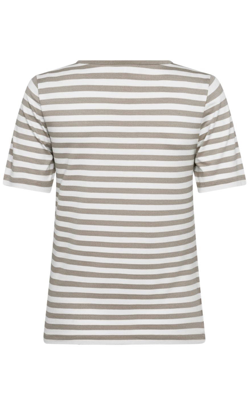 Freequent T-shirt - Liana - Simply Taupe w. Star Off-white