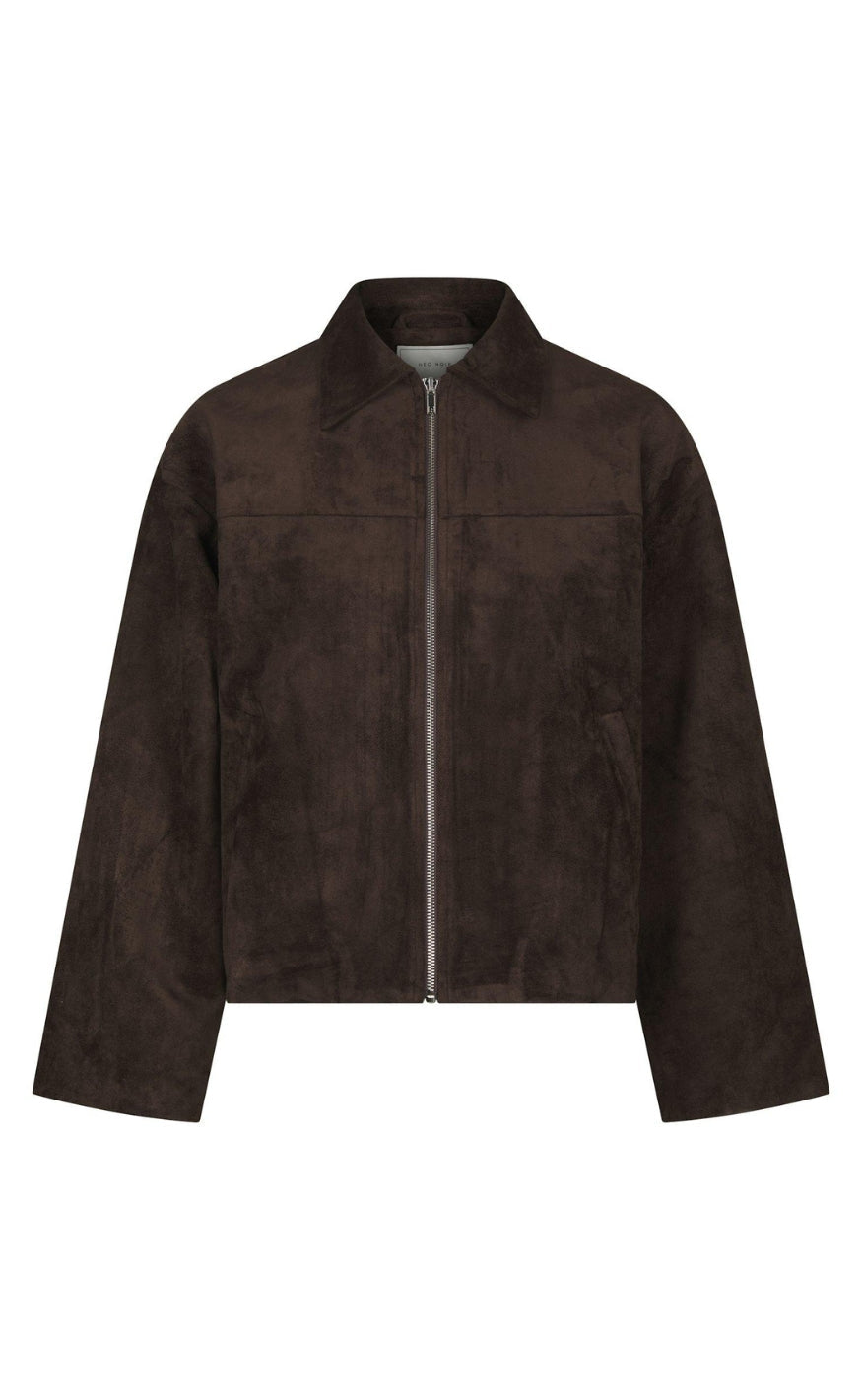 Neo Noir Jakke - Titan Faux Suede - Dark Brown