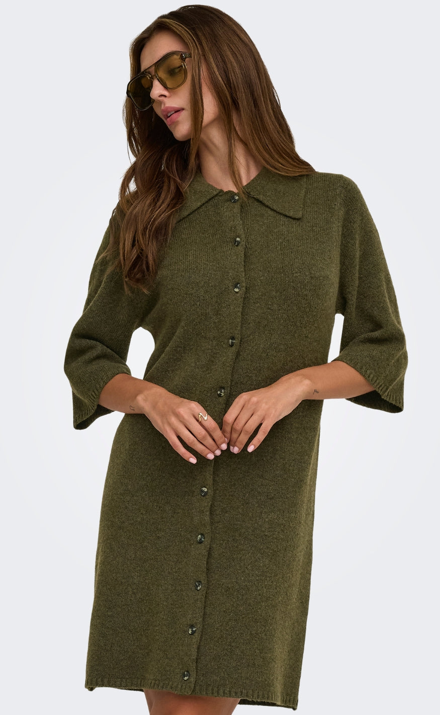 ONLY Kjole - Lalivia - Beech Dtm Button/Melange