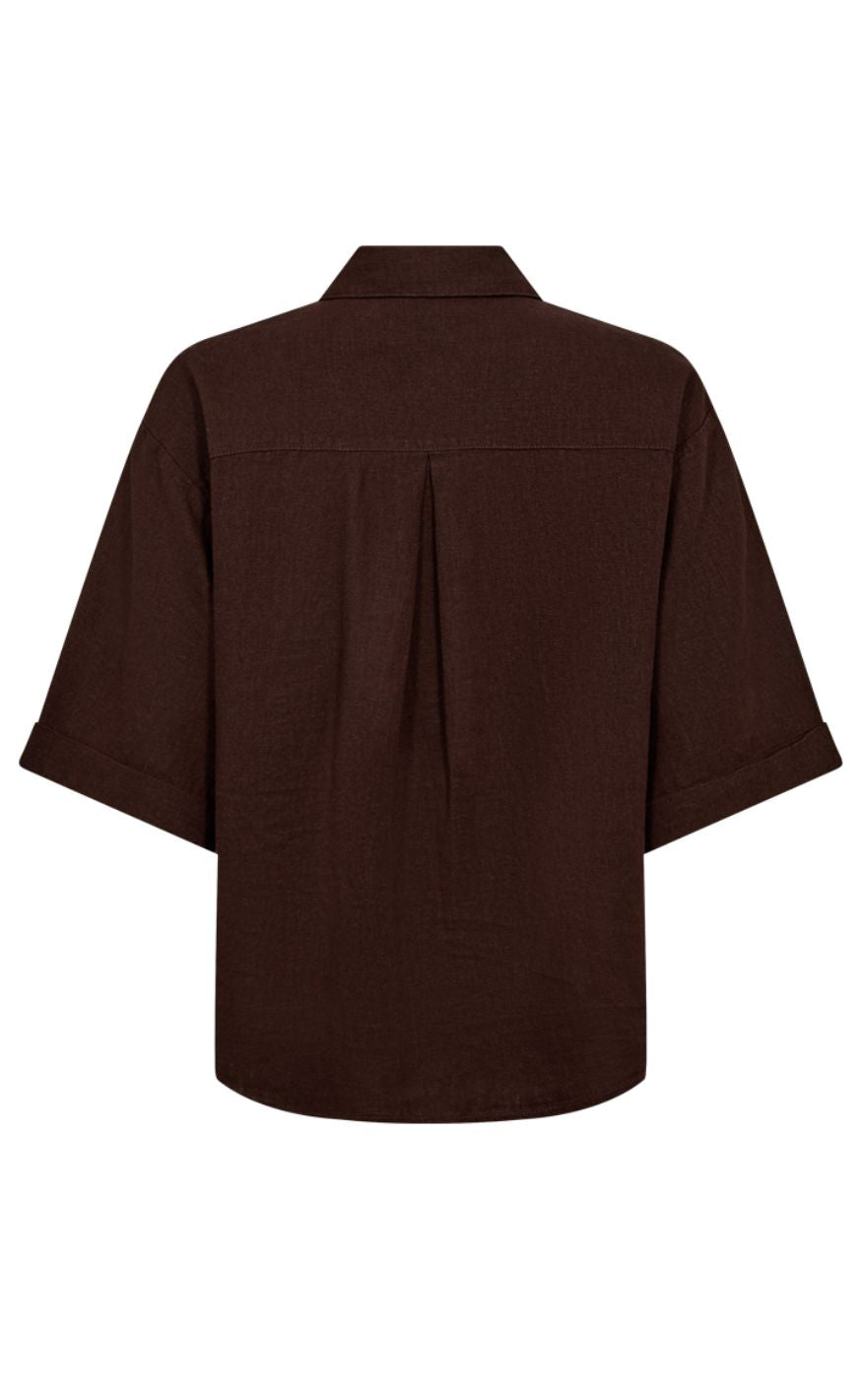 Freequent Skjorte - Lava Pocket - Coffee Bean
