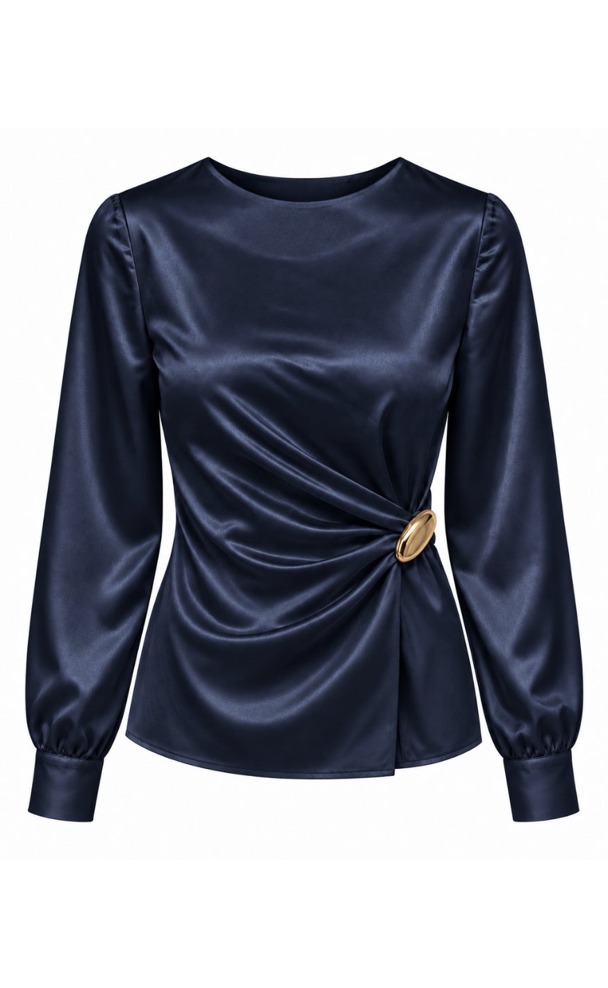 Say INA Copenhagen Bluse - Safira Buckle - Navy