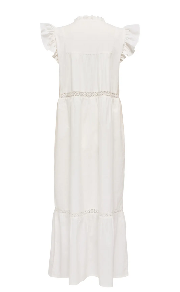 Only Kjole - Sunny Capsl Frill - Cloud Dancer