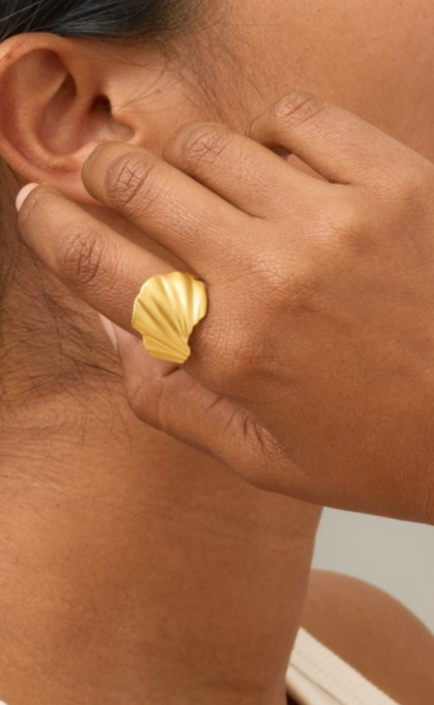 ENAMEL Copenhagen Ring - Wave - Gold Colour