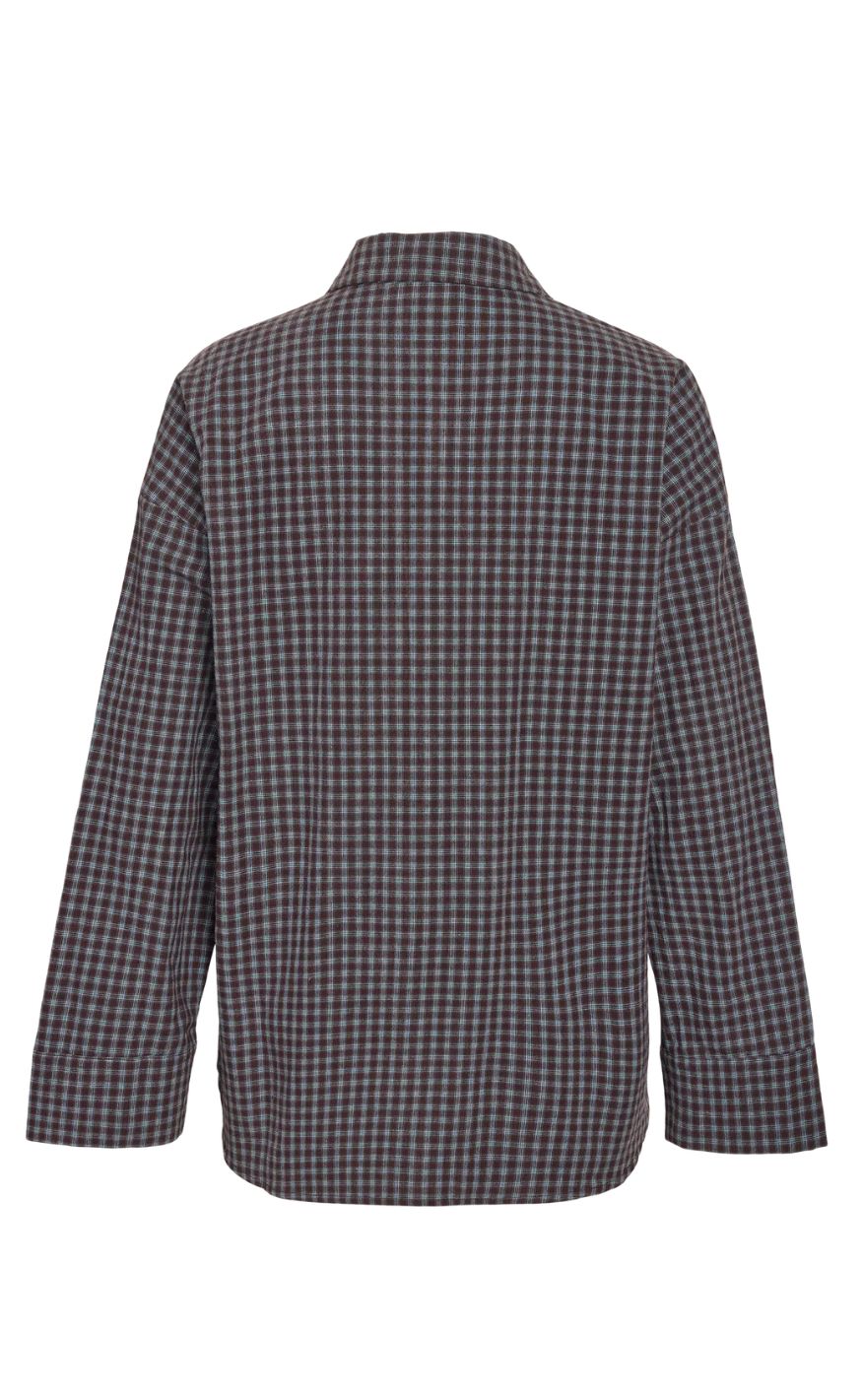 Noisy May Skjorte - Hailey Zoe -Chocolate Brown / Blue Checks
