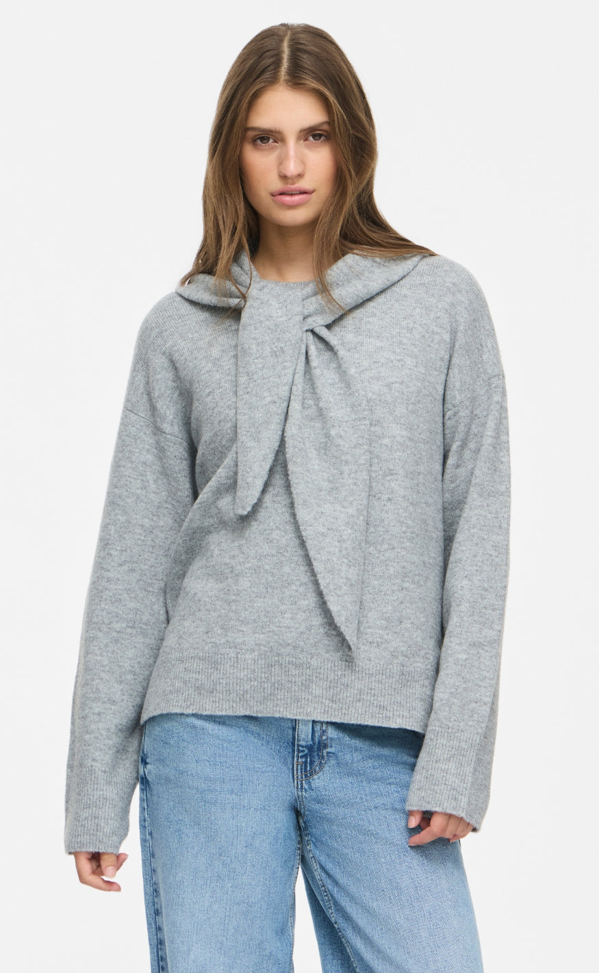 Noisy May Genser - Sabrina Scarf - Medium Grey Melange