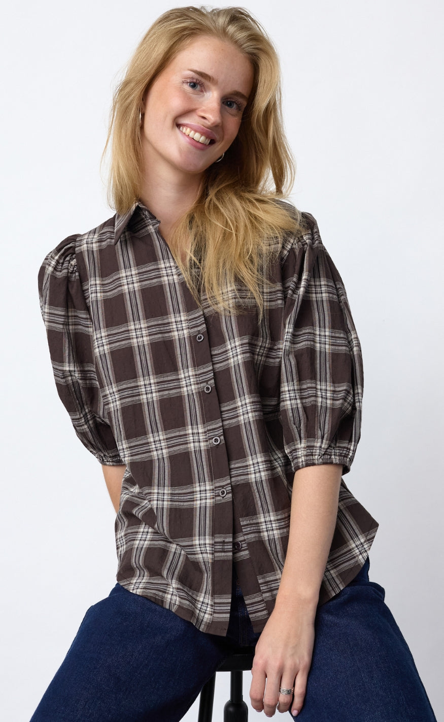 Sisters Point Shorts - ELLA-SH90 - Brown Check
