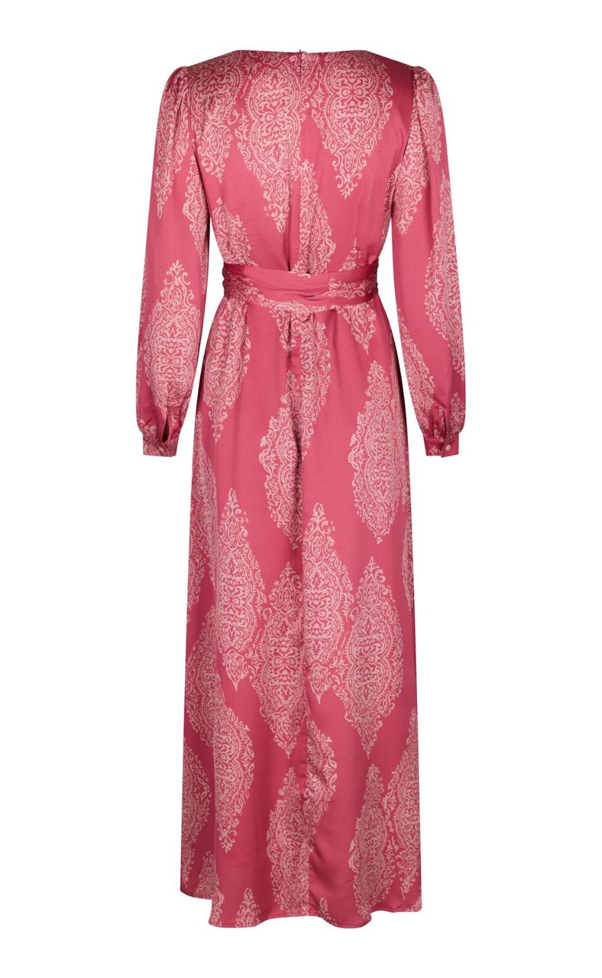 Neo Noir Kjole - Bretti Paisley Drop - Cherry Pink