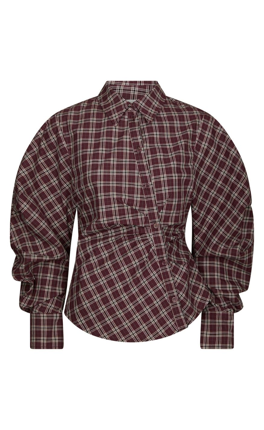 Neo Noir Skjorte - Neoella Medium Check - Plum