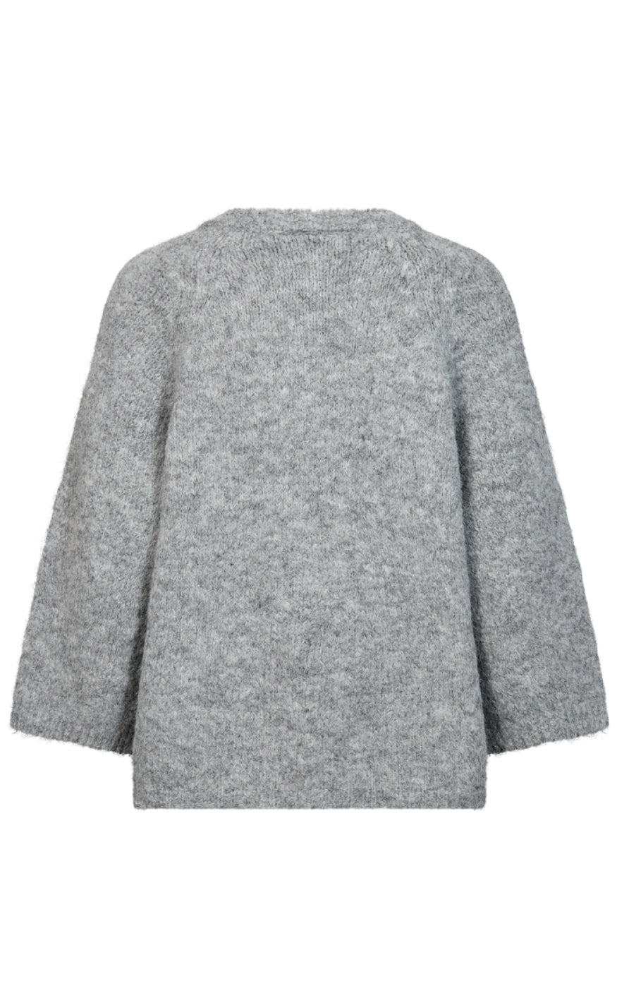 Freequent Cardigan - Grslulu - Med. Grey Melange
