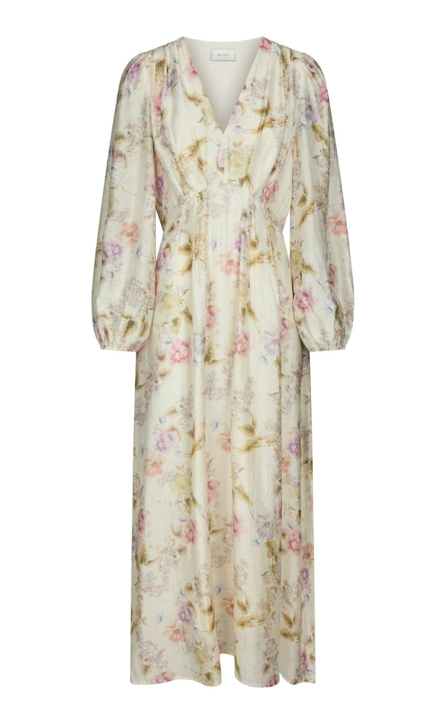 Neo Noir Kjole - Silfi Vintage Flower - Off White