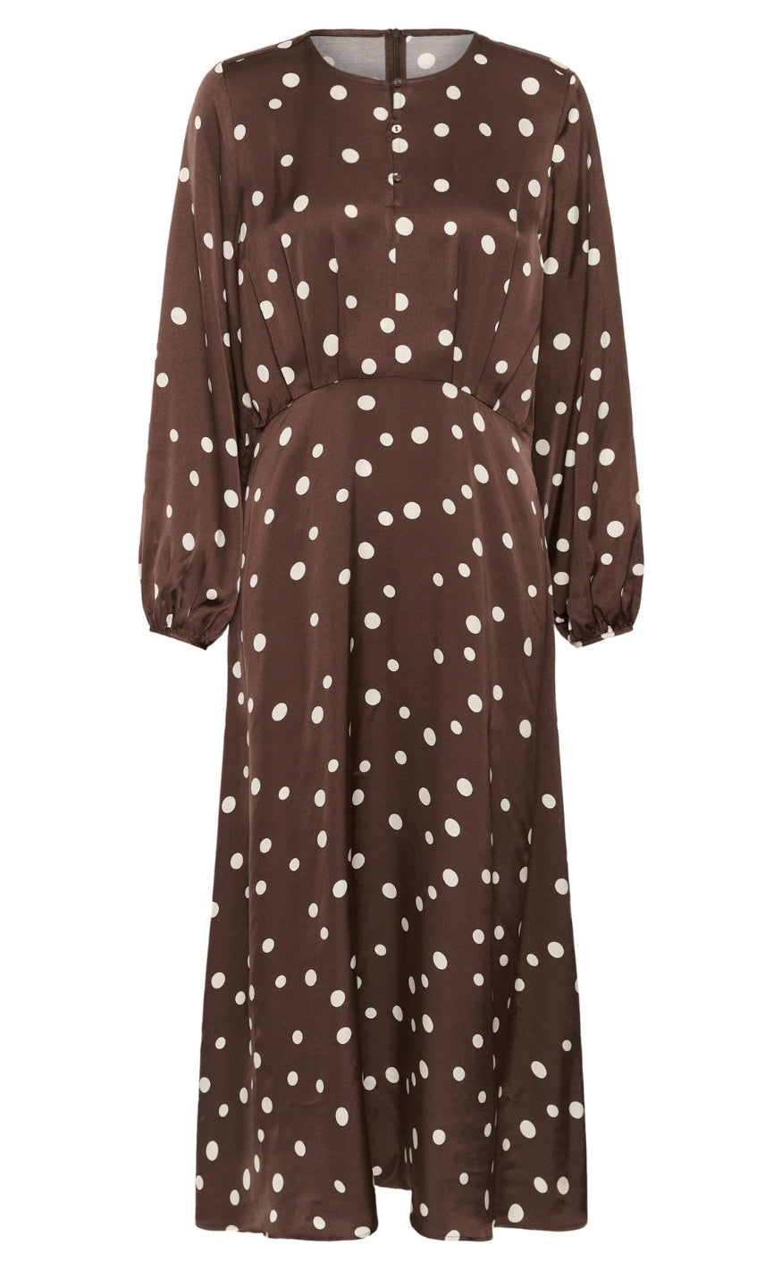 Culture Kjole - Dotty Berna - Brown/Whitecap Dot
