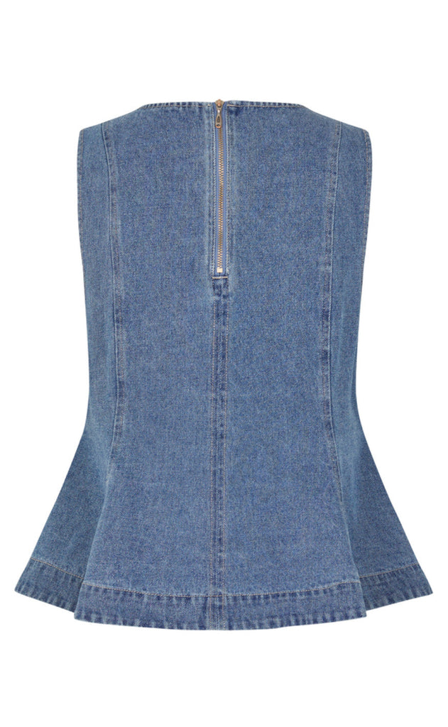 Global Funk Topp - Rihne Peplum-G - Midt Vintage Brushing