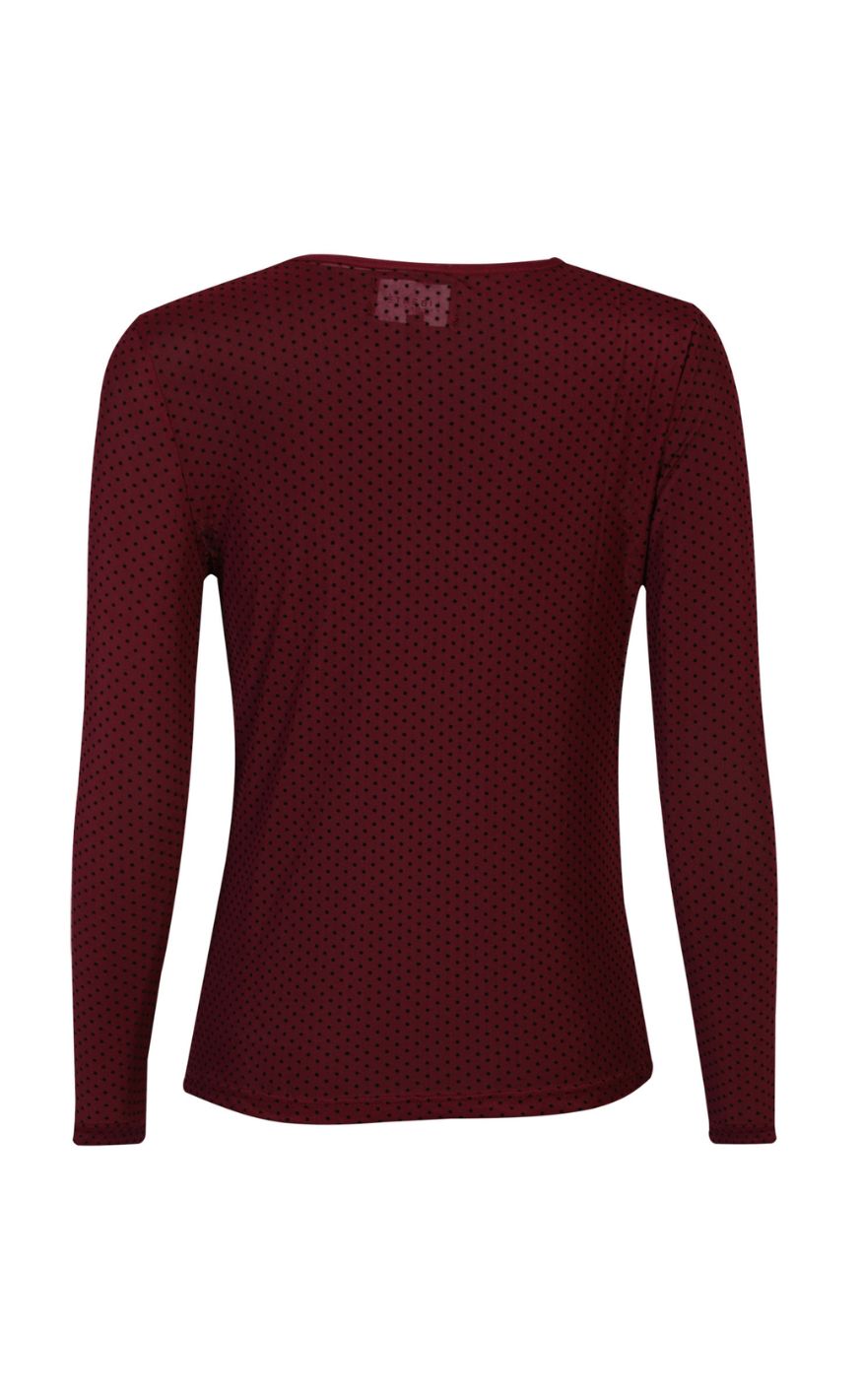 Liberte T-shirt  - Mesh Dot LS - Bordeaux