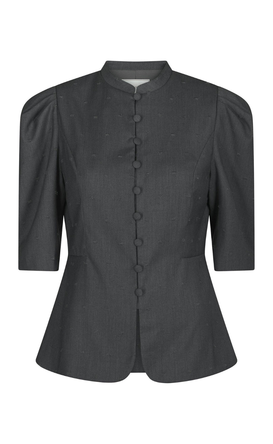 Neo Noir Bluse - Vittia Dobby Suit - Grey Melange
