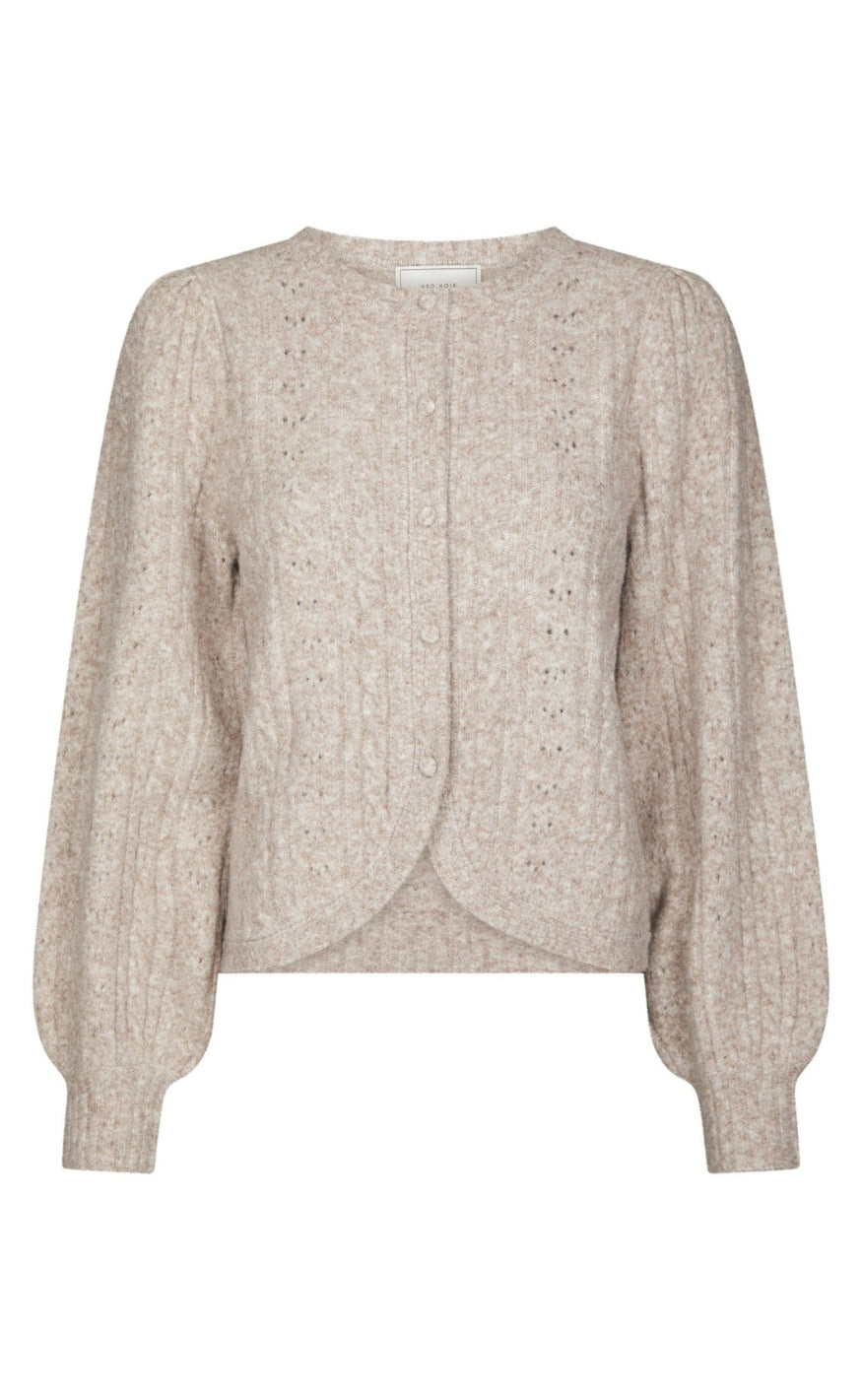 Neo Noir Cardigan - Koteas Cable Knit - Beige Melange