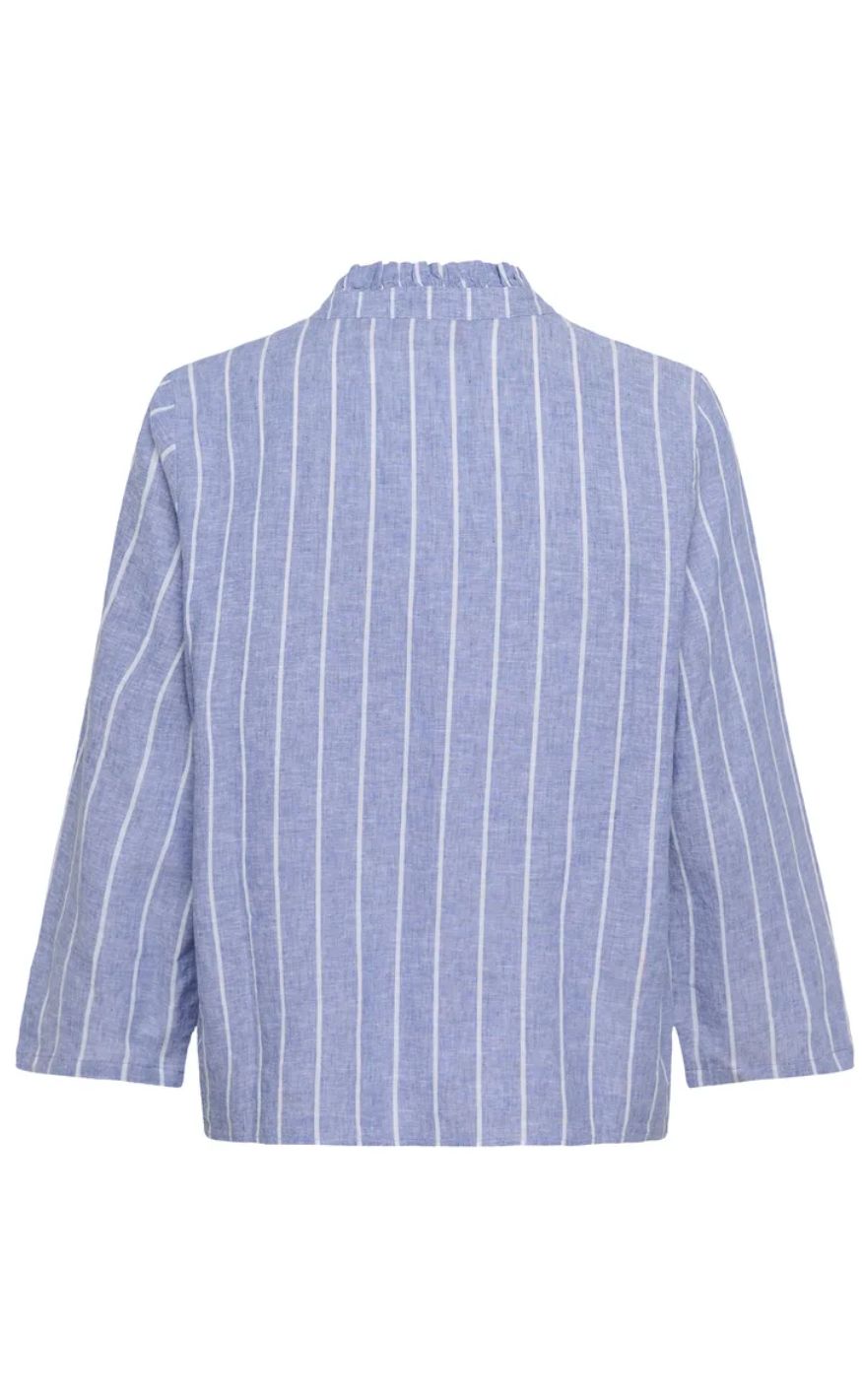 Culture Bluse - Arletty - Powder Blue/Gardenia Stripe