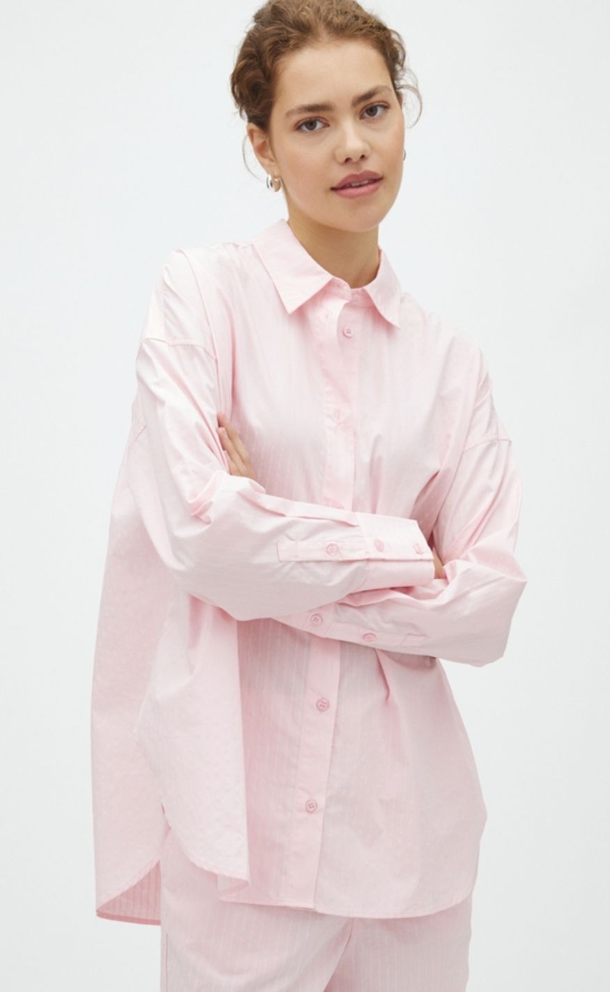 MbyM Skjorte - Brisa Boxy-M - Pale Pink Sugar Stripe