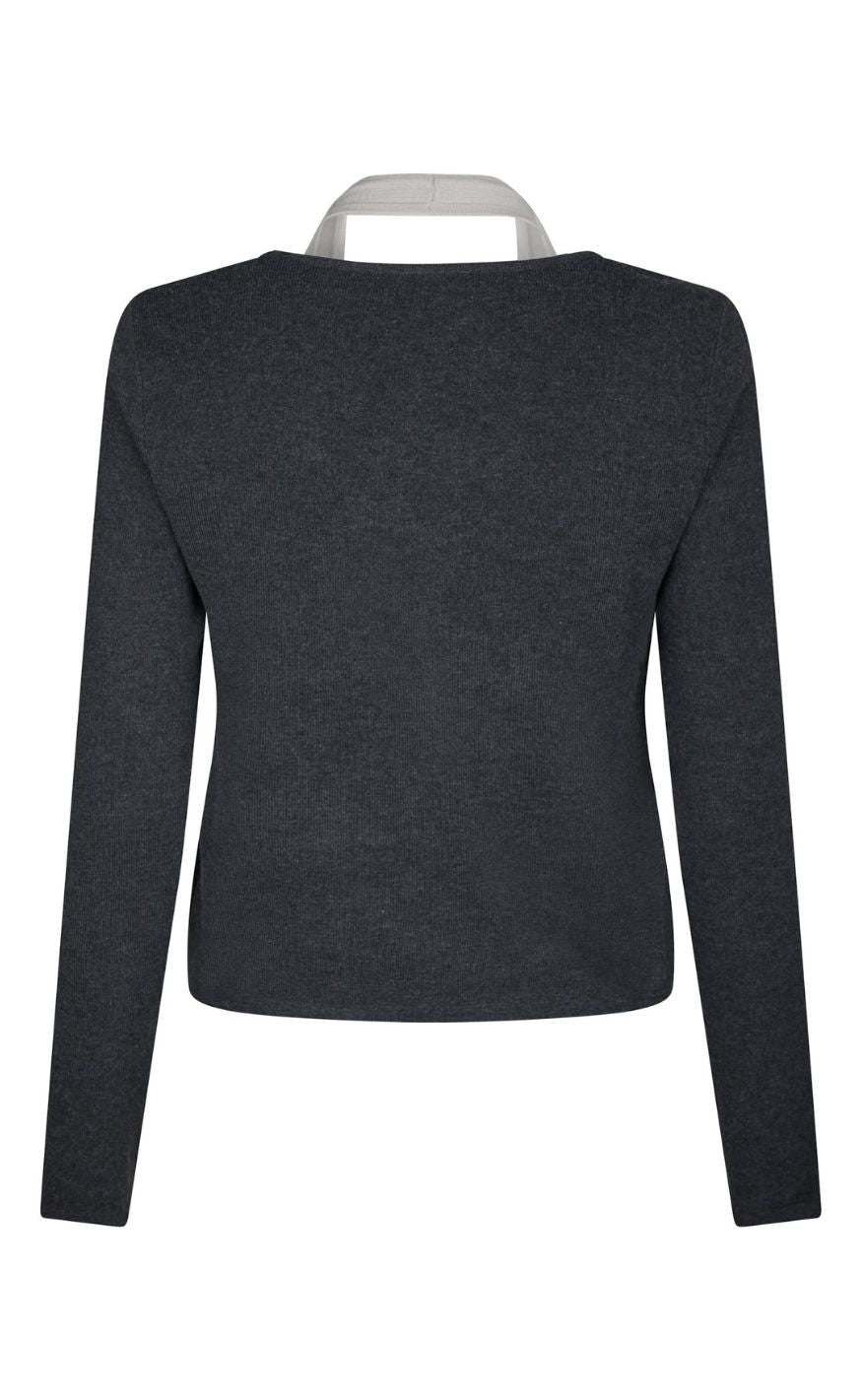 Neo Noir Bluse - Tamina Knit - Antracit