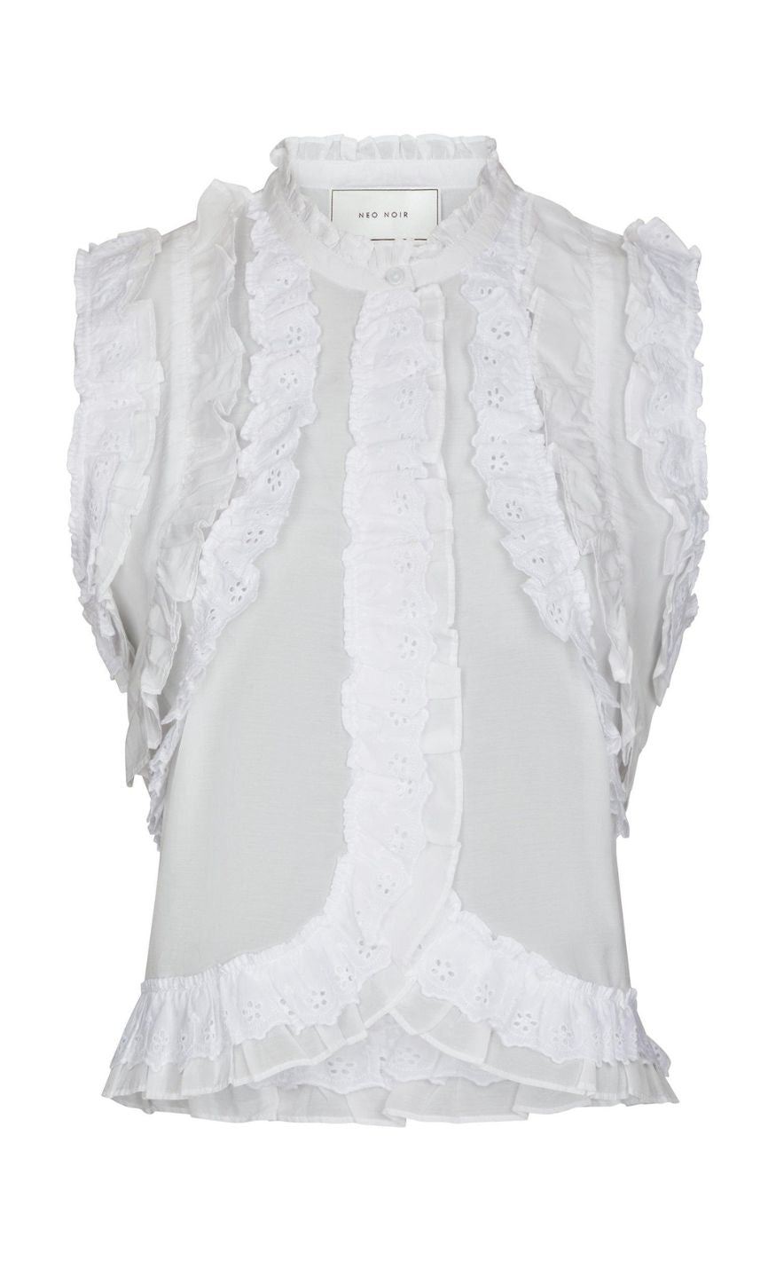 Neo Noir Topp - Celia Ruffle - White