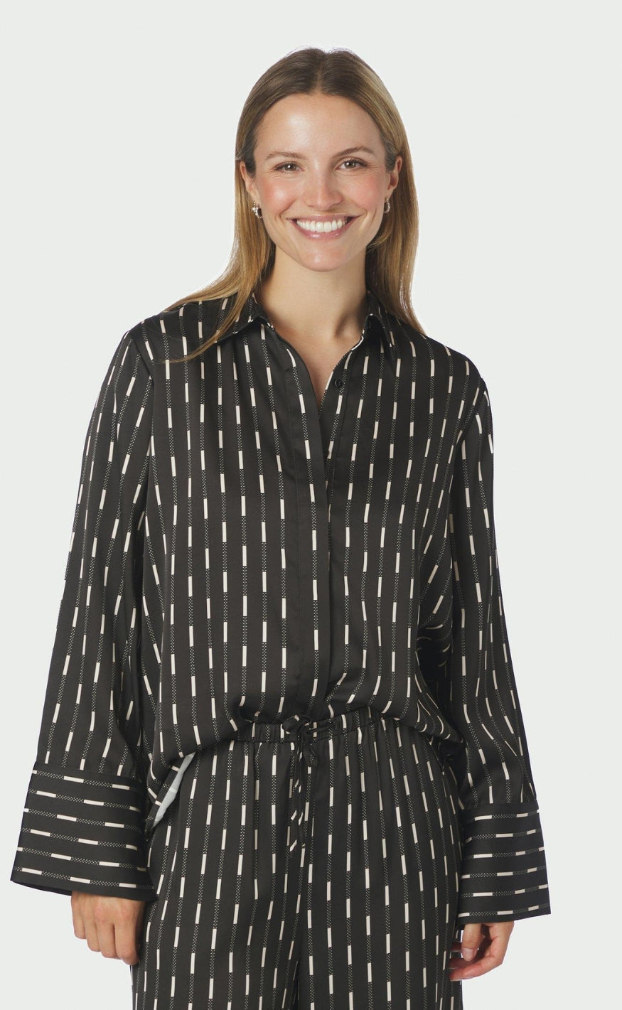 Neo Noir Skjorte - Mistan Print - Dark Brown