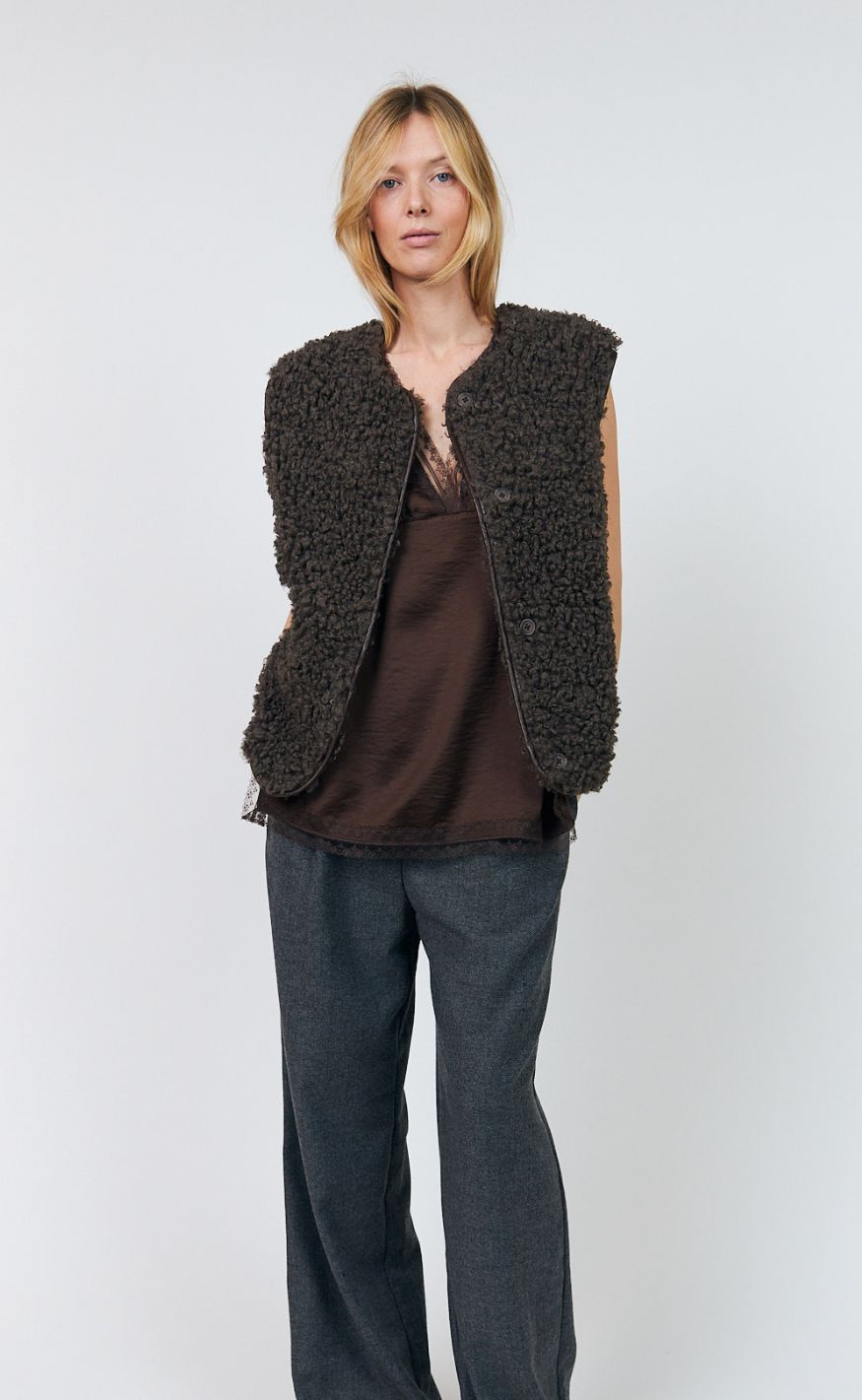 Lollys Laundry Vest - Vada - Dark Mokka
