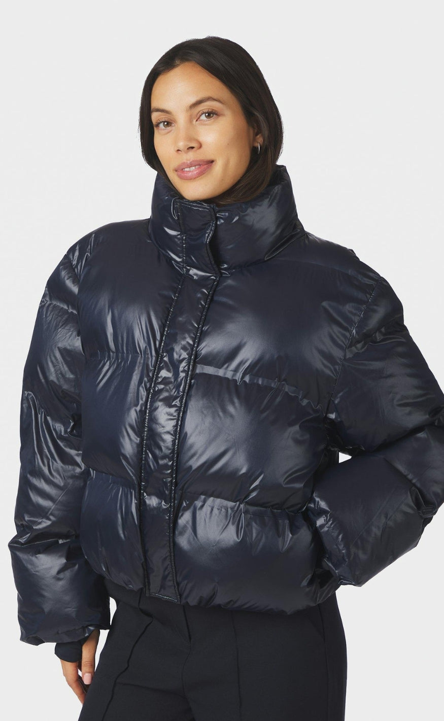 Neo Noir Jakke - Rhea Shiny Puffer - Navy