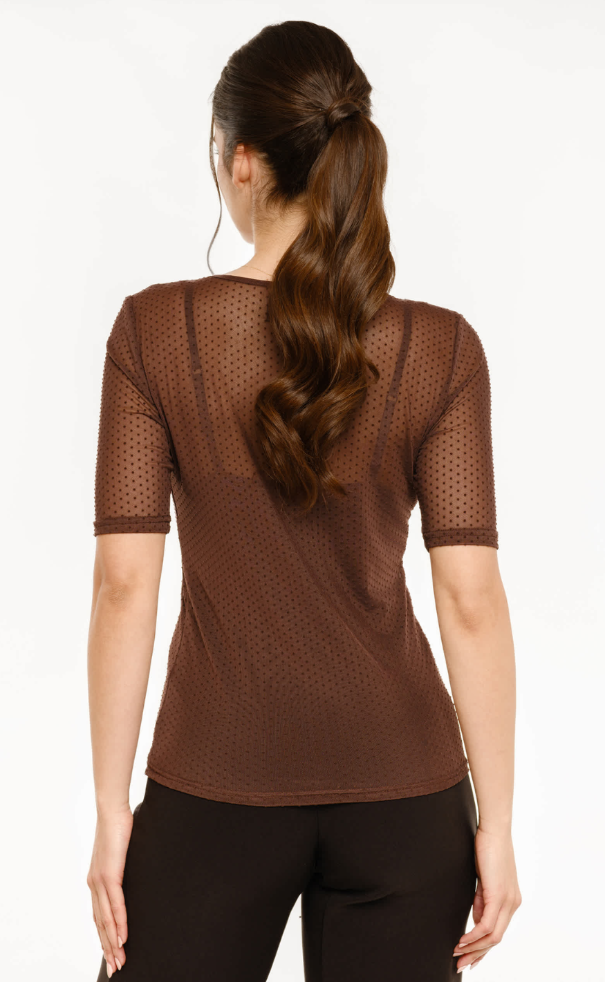Liberté T-shirt - Mesh Dot - Dark Brown