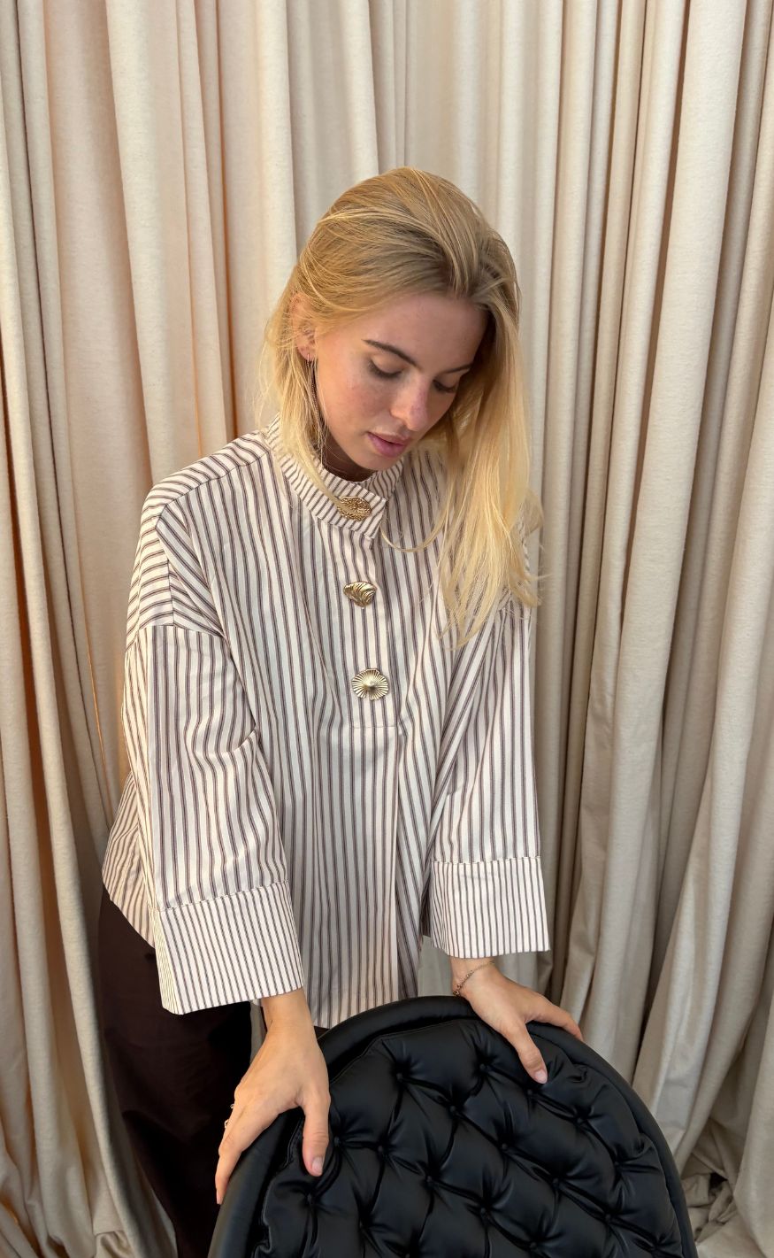 Continue Skjorte - Klara - Brown Stripe