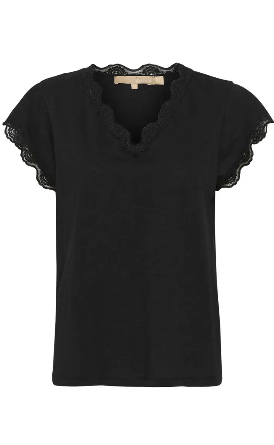 Culture T-shirt - Biana Lace - Black