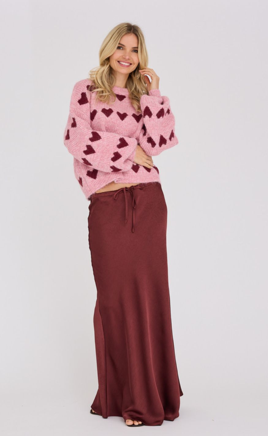 A-View Pullover - Heart - Bordeaux Rose