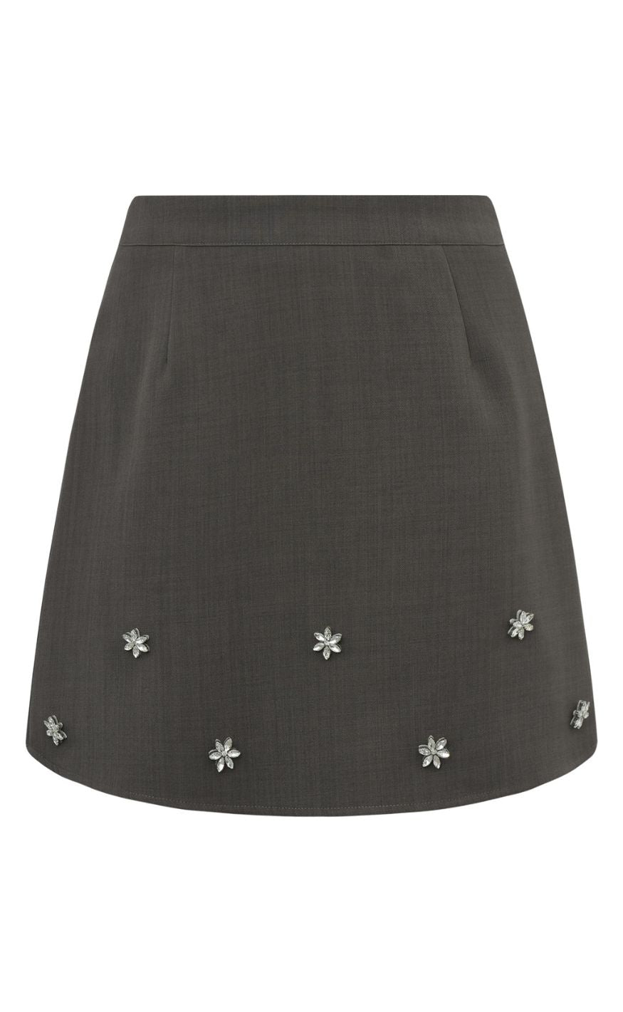 A-View Skjørt - Brigitte - 990 Medium Grey Melange