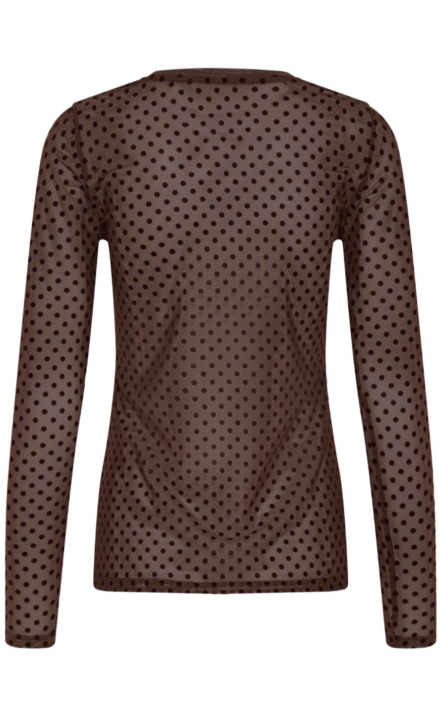 Culture Bluse - Laya Mesh - Brown Dot